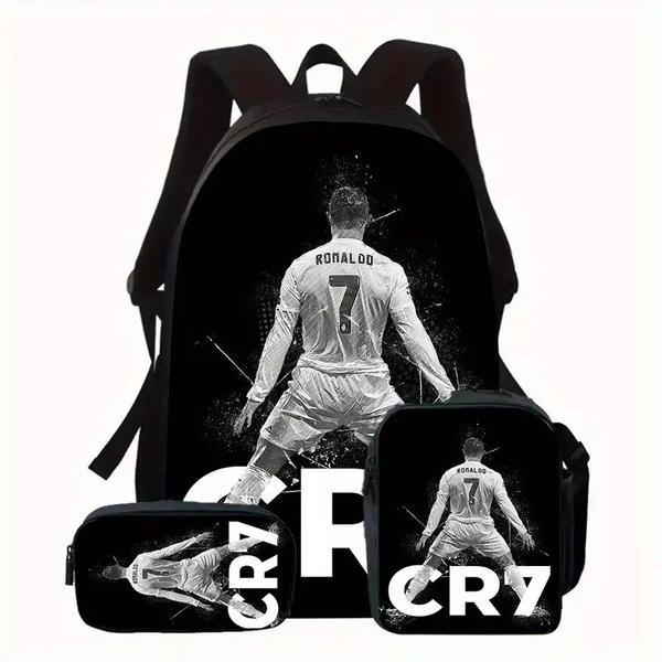 3 részes CR7 fekete-fehér Oxford szövet táskaszett – CU1975825
