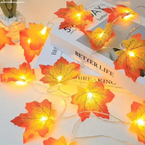 LED-es őszi juharlevél fényfüzér – elemes 1,5 m AY06817-1510