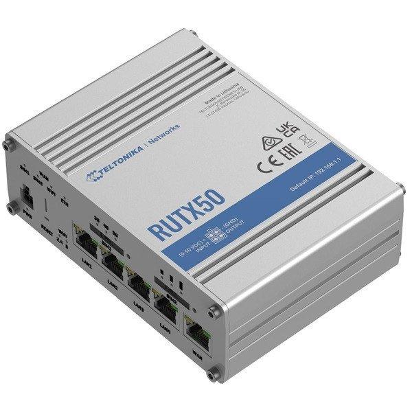 Teltonika RUTX50 4xGbE LAN 2xminiSIM 5G Dual Band Vezeték nélküli Gigabit
ipari router