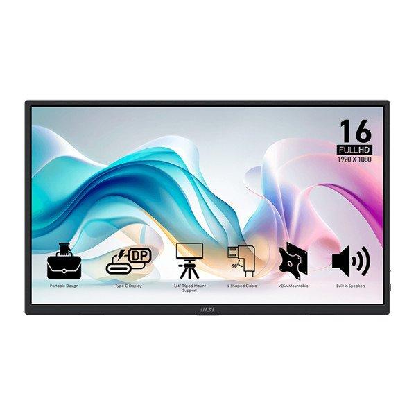 MSI 15,6" PRO MP165 E6 FHD IPS USB-C/miniHDMI fekete monitor