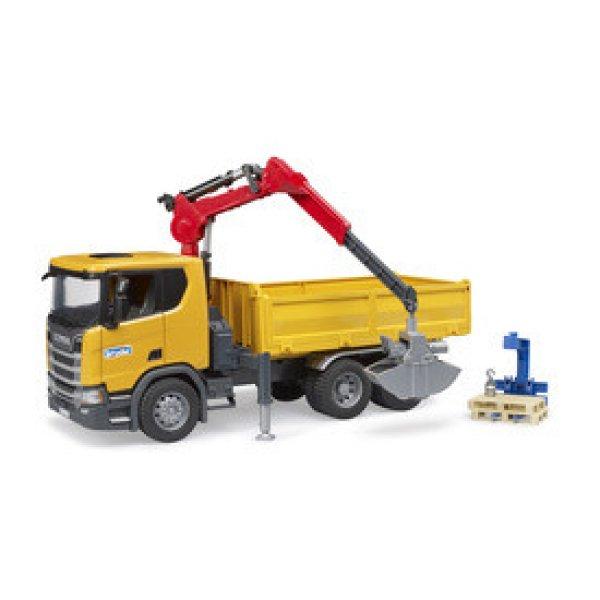 Scania Super 560R építőipari teherautó daruval és 2 raklappal