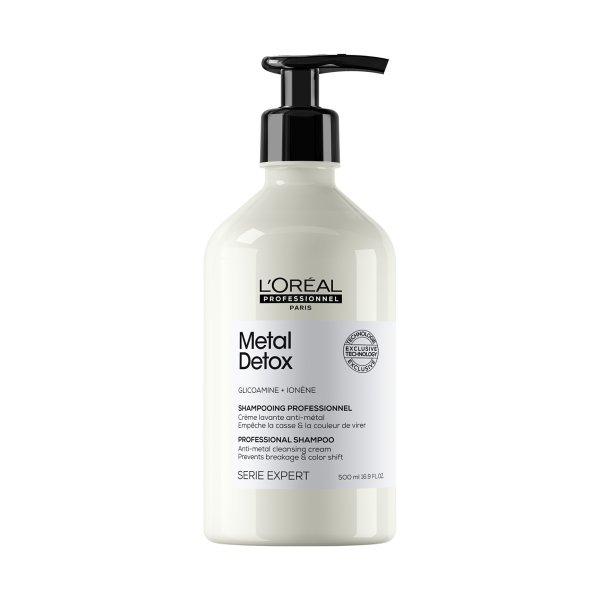 L'Oréal Professionnel Sampon festett és sérült hajra, a haj
fényéért, hosszantartó színért, gazdag textúráért Serie Expert Metal
Detox (Professional Shampoo) 500 ml