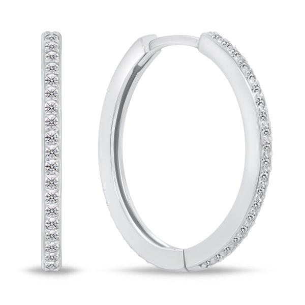 Brilio Silver Csillogó ezüst karika fülbevaló EA159W 2,2 cm