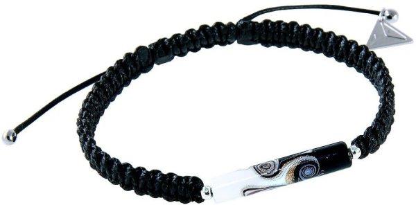 Lampglas Shamballa Black & White partner karkötő egyedi Lampglas BSHX11
gyönggyel