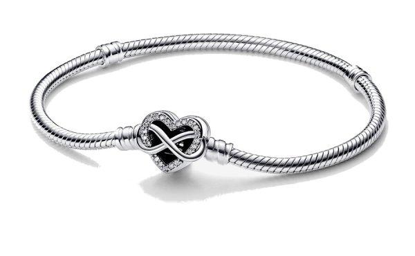 Pandora Romantikus ezüst karkötő Szív Moments 592645C01 17 cm