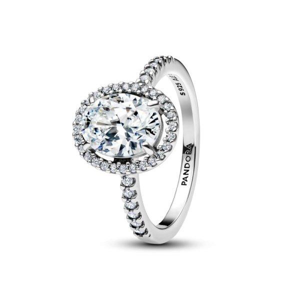 Pandora Luxus gyűrű ovális csillogó glóriával Timeless 193777C01 50 mm