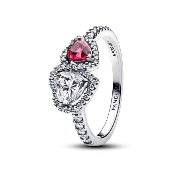 Pandora Ezüst gyűrű Csillogó szívek glóriával Timeless 193662C01 52 mm