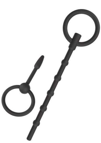 Hidden Desire Extreme Penis Plug Set Large 2 pcs Black