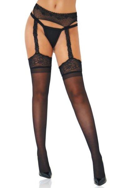 Daring Intimates Satin T. Garterbelt Stockings