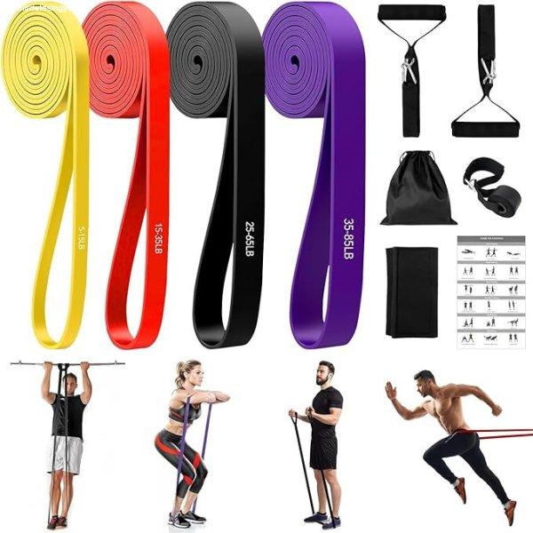 Fokky ellenállásos edzőszalag készlet – 4 féle erősségű fitness
szalag, ajtóhorgony, fogantyúk, hordtáska és edzés útmutató