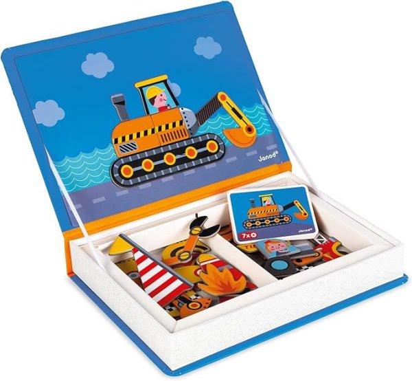Janod Magneti’Book – Járművek (Racers), mágneses tanulókönyv, 50 elem,
18 minta (3+ éveseknek)
