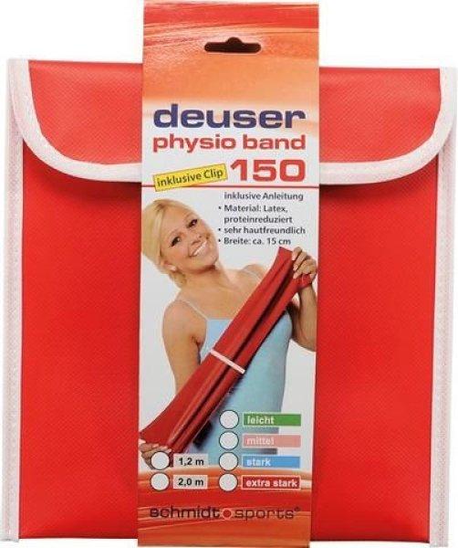 DEUSER Physio Band Erősítő Gumiszalag + Gyorskapocs 150 piros-extra erős, 2
m