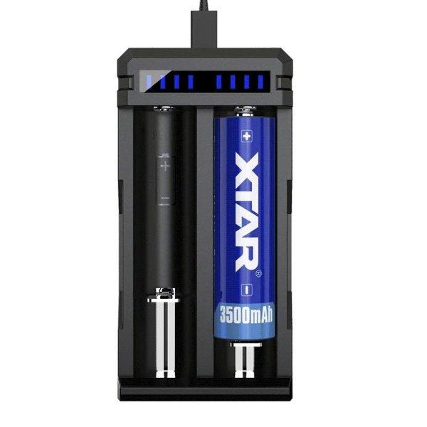 XTAR SC2-C gyors akkutöltő 2 töltő csatorna Li-ion akkuhoz max 3A