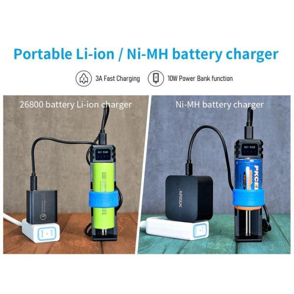 XTAR SC1 PLUS gyorstöltő 1818650-26650 Li-ion/Ni-MH 3A +POWER BANK