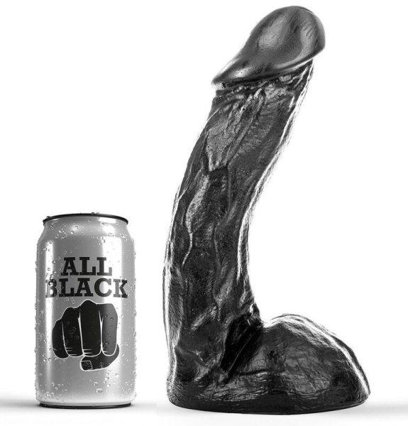 ALL BLACK - 23 cm hosszú prémium masszírozó dildó