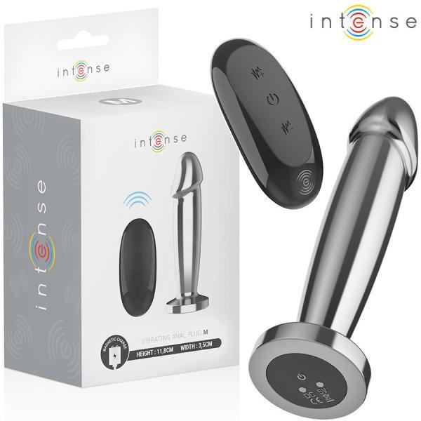 INTENSE – fém anál plug 10 vibrációval távirányítóval