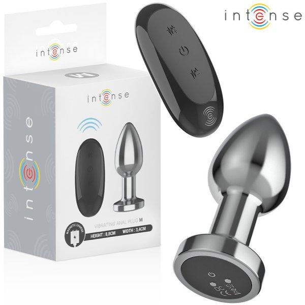 INTENSE - távirányítós fém anális vibrátor 10 rezgési móddal