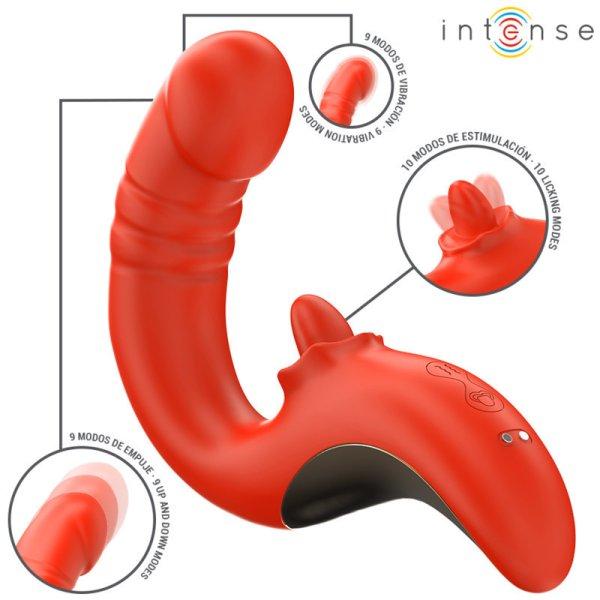 INTENSE Paulina – U-alakú vibrátor és izgató pirosban