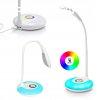 Modern elemes/USB asztali lmpa RGB LED alappal, fehr - 48c