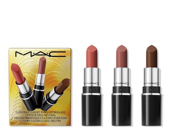 MAC Cosmetics Ajakszett Everyday Luxury Mini Lustreglass Neutral (Lipstick Trio)