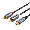 UGREEN CM451 USB-C - 2xRCA 1,5m Black