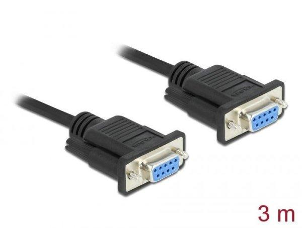 DeLock Serial Cable RS-232 D-Sub9 female to female null modem with narrow plug
housing 3m Black