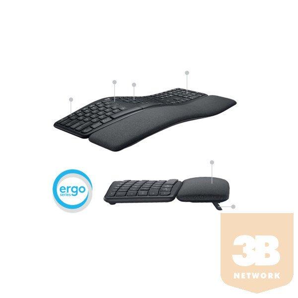 LOGITECH Billentyűzet - K860 Ergonomikus Vezeték Nélküli Grafitszürke (Logi
bolt támogatás), US
