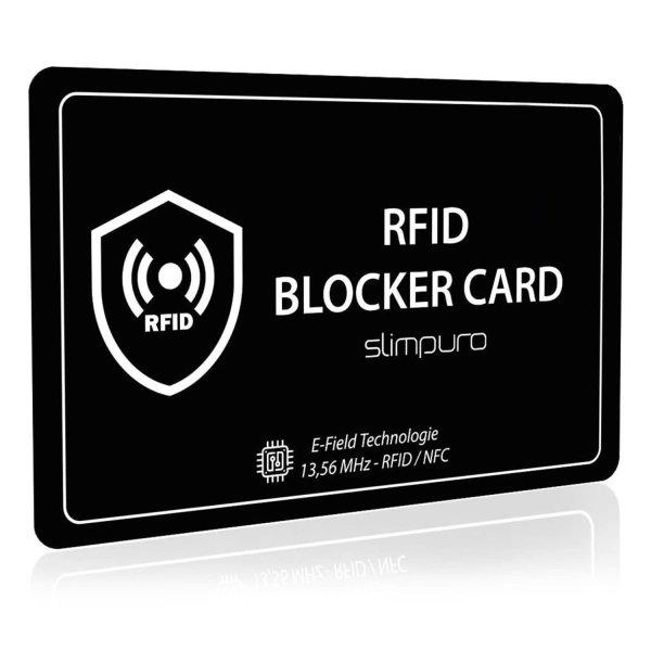 Slimpuro RFID blokkoló kártya riasztó jelzéssel, NFC, ultravékony,
fizetőkártya formátum