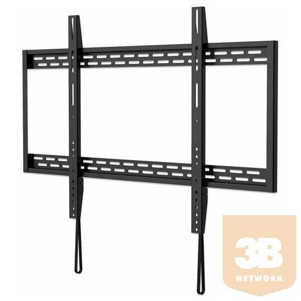 Manhattan TV állvány - Fali fix ultravékony TV állvány Fekete
(max.VESA:900x600)(60"-100"-ig) 100kg teherbírás