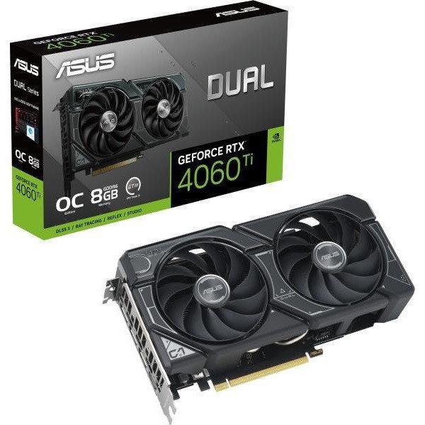 Asus Videokártya - nVidia DUAL-RTX4060-O8G-V2 (8192MB, GDDR6, 2535/17000 Mhz,
128bit, 1xHDMI2.1, 3xDP1.4)