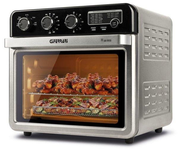 G3 Ferrari G10221 Friggisano 32L forrólevegős sütő és multifunkciós sütő
– 32 liter, 6 fűtőelem, 5 funkció, max. 230 °C