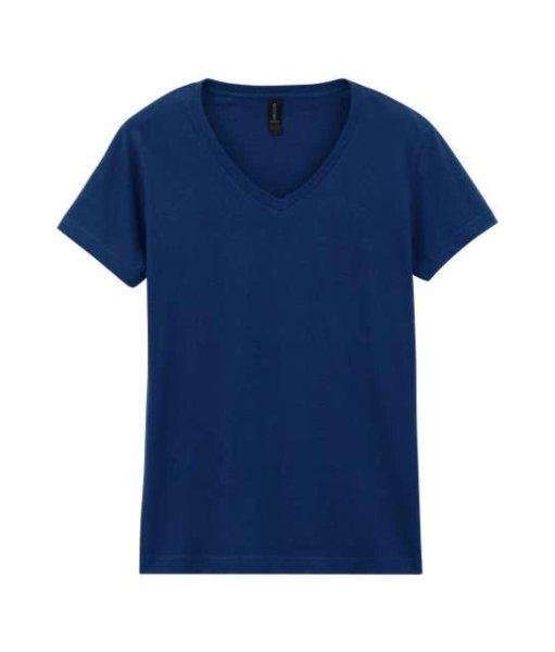 Gildan GIL64V00-EX rövid ujjú V-nyakú softstyle Női póló Navy-XL