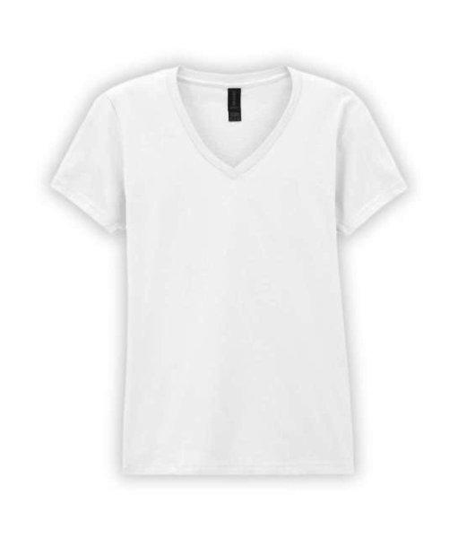 Gildan GIL64V00-EX rövid ujjú V-nyakú softstyle Női póló White-2XL