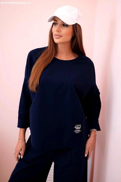 2 részes pamut pulóver és háromnegyed hosszúságú melegítőnadrág szett
6171W sötétkék