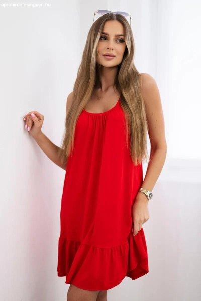 Laza vállpántos ruha modell 9080 piros