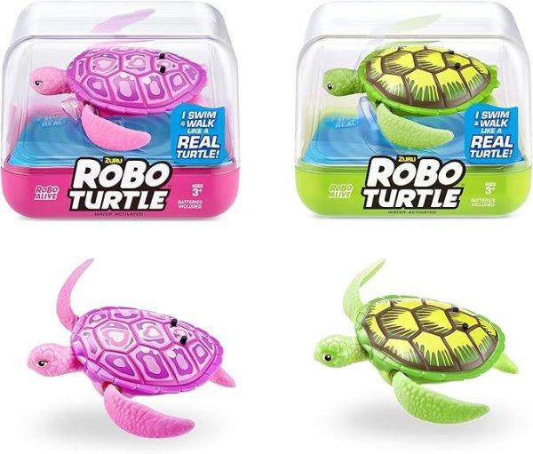 Robo Turtle robot teknős – 2 darabos csomag (zöld és rózsaszín)