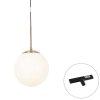 Art Deco hanglamp goud met opaal glas incl. rail adapter zwa