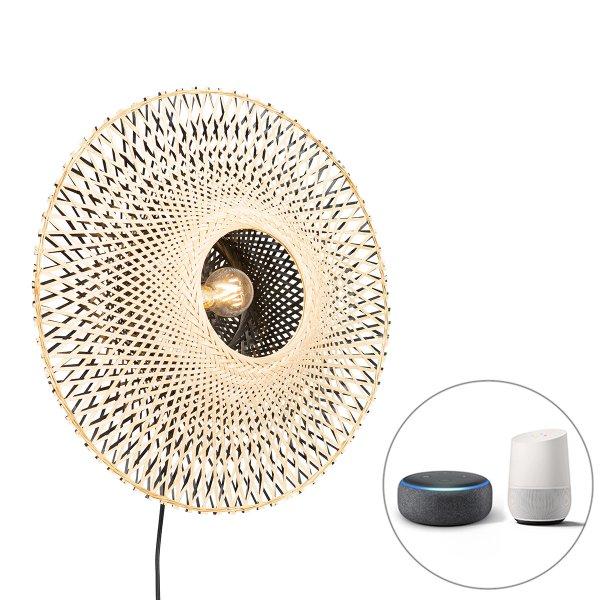 Okos fali lámpa bambusz 50 cm dugóval, Wi-Fi-vel A60 - Rina