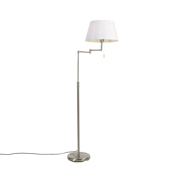 Acél állólámpa fehér szövetbúrával és állítható karral - Ladas
Deluxe