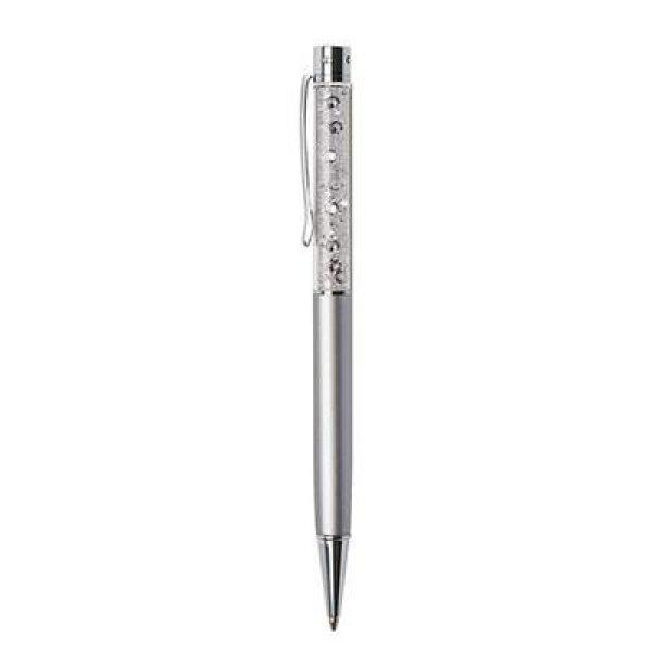 Golyóstoll, ezüst, felül fehér SWAROVSKI® kristállyal töltve, 14 cm, ART
CRYSTELLA®