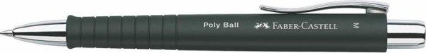 Golyóstoll, 0,7 mm, nyomógombos fekete tolltest, FABER-CASTELL "Poly
Ball", kék