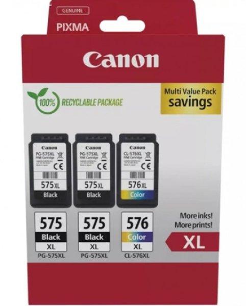 Canon PG-575XLx2 (2x15 ml) + CL-576XL (1x13 ml) + 50 lap GP501 10x15 fényes
fotópapír Multipack