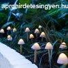 LED-es napelemes lmpa (12 db mini gomba, melegfehr)