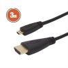 Micro HDMI kbel, 3 m, aranyozott csatlakozval