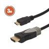Mini HDMI kbel, 3 m, aranyozott csatlakozval
