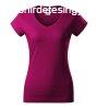 MALFINI Ni pl Fit V-neck - Vilgos fuksziaszn | L