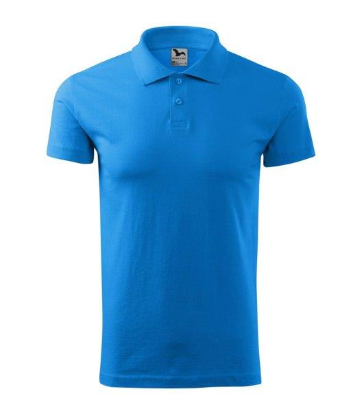 MALFINI Férfi puha galléros póló Single J. - Élénk kék | XL