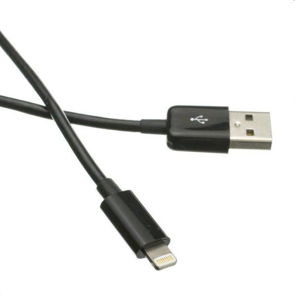 Kábel C-TECH USB 2.0 Lightning (IP5 és magasabb) töltő- és szinkronkábel,
2m, fekete