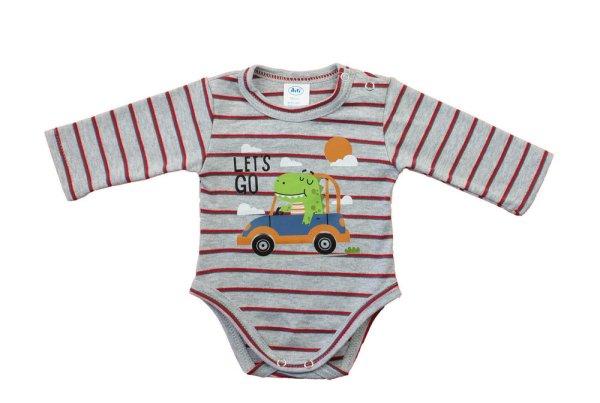 Hosszú ujjú baba body - Dinó mintával