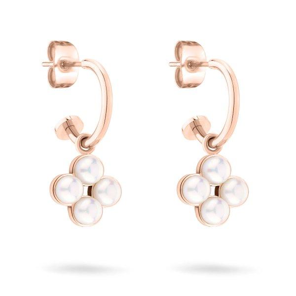 Tamaris Bájos bronz karika fülbevaló 2 az 1-ben Flower Pearl TJ-0522-E-23